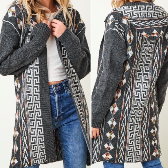 Sweaters - #101. CLOSEOUT FIRM 🌸New! Boho Aztec Long Soft Sweater Coat